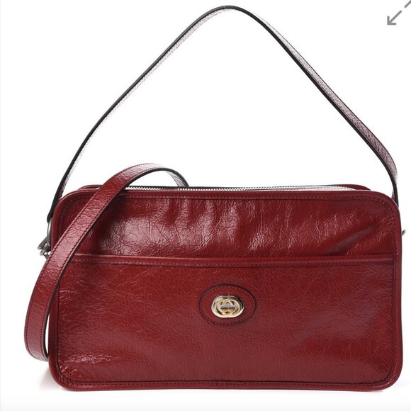 GUCCI MORPHEUS CALFSKIN SHOULDER CROSSBODY BAG BOHOCHIC BURGUNDY VERSATILE - Picture 11 of 16